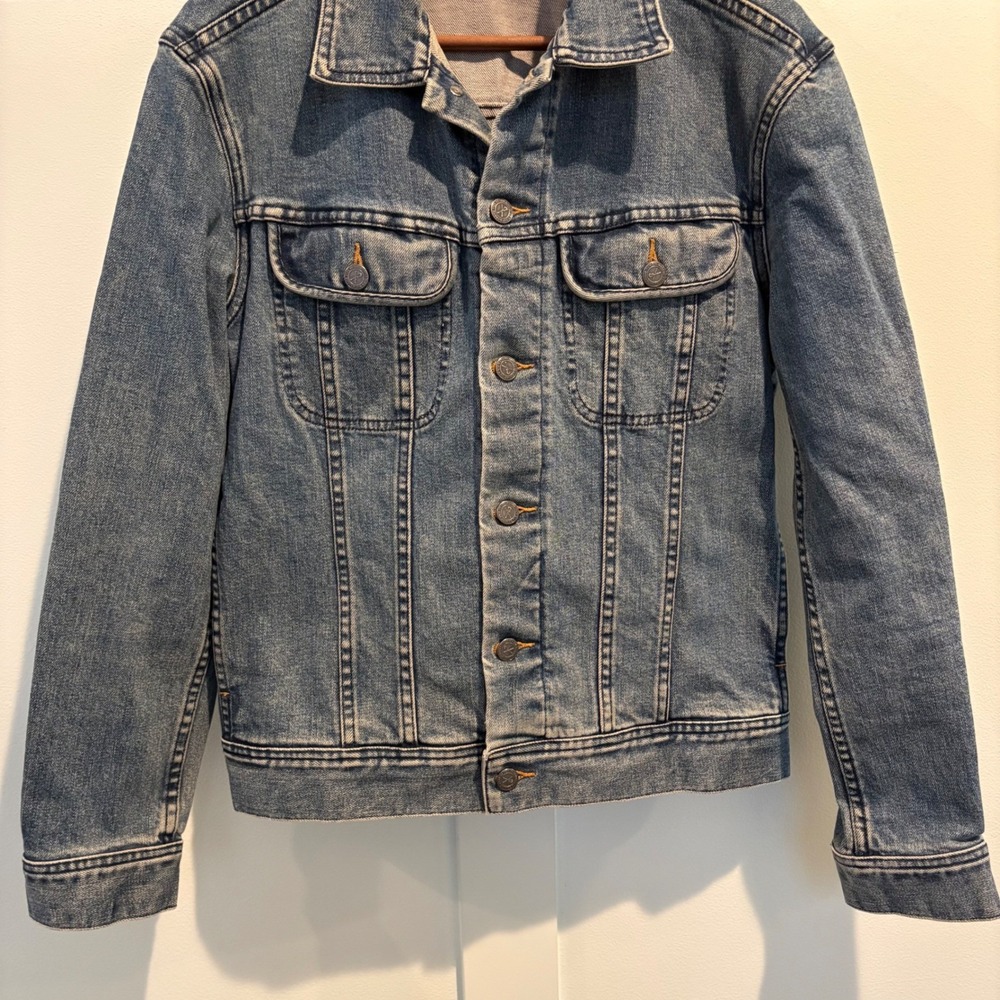 A.P.C. Mens Denim Jacket Small Medium Wash French Minimalist Trucker - Picture 6 of 14
